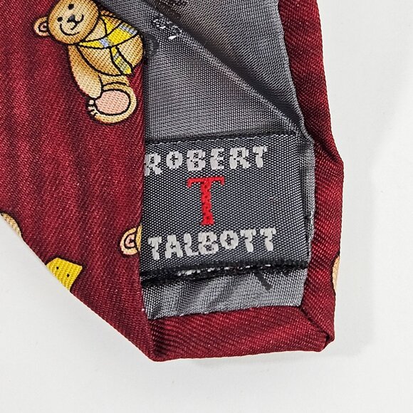 Robert Talbott Nordstrom Red Teddy Bear Silk Tie Made In USA Mens Necktie - Picture 6 of 10
